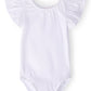 White S/S Flutter Sleeve Leotard