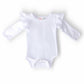 White L/S Flutter Bodysuit