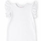 White S/S Ruffle Tee
