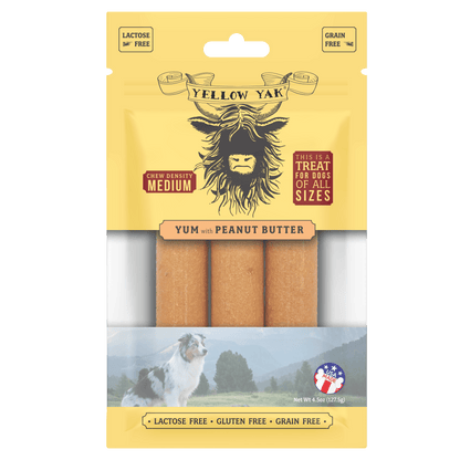 Yellow Yak Peanut Butter Yum Medium Density Chew 4.5 Oz (Pack of 6)