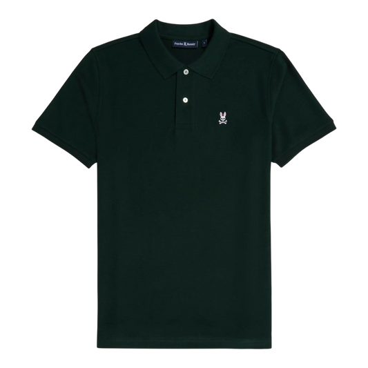 Psycho Bunny Classic Pique Men Polo Shirt Forest Green