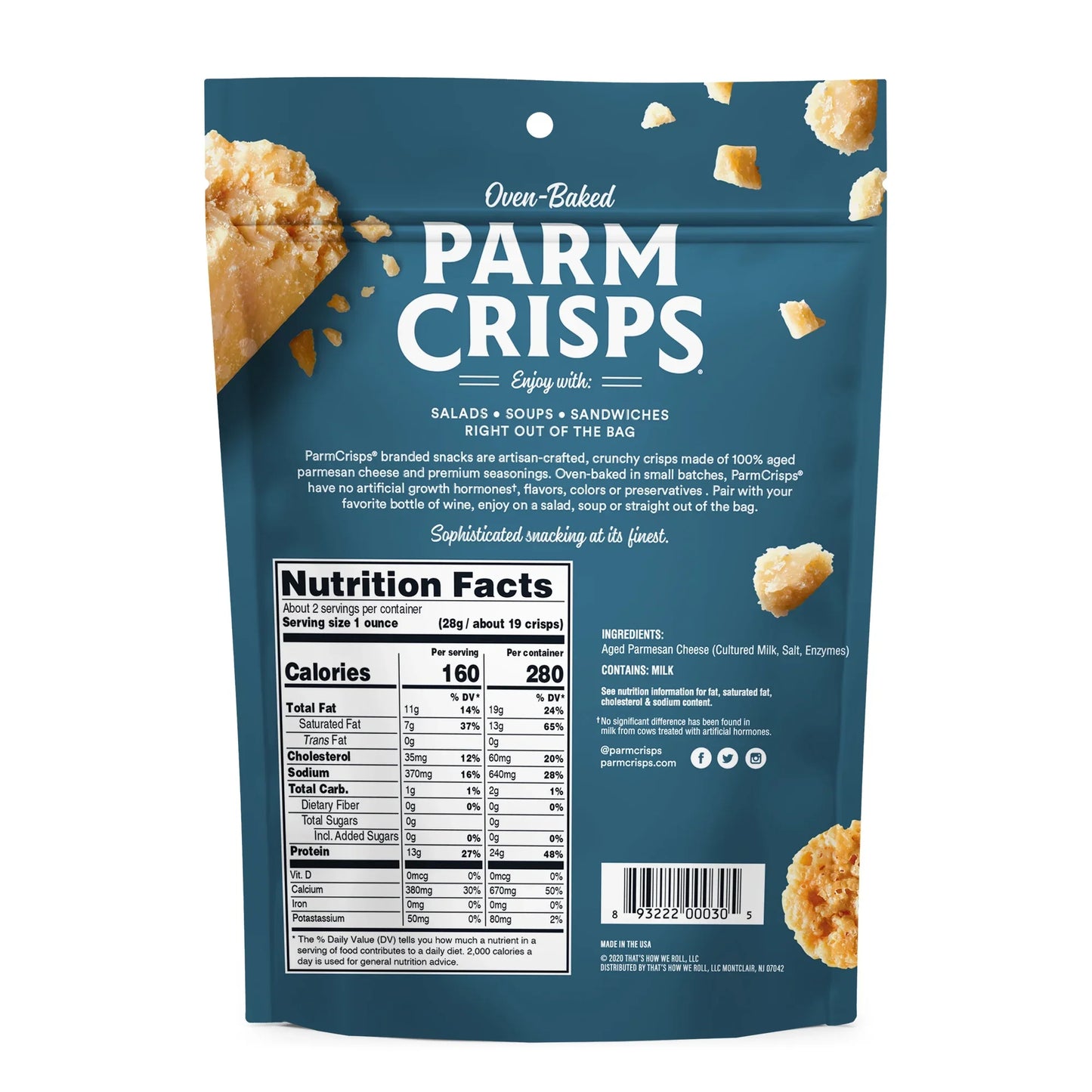 Kitchen Table Bakers Parm-Crisps, Original, 1.75 Oz. (Pack of 12)