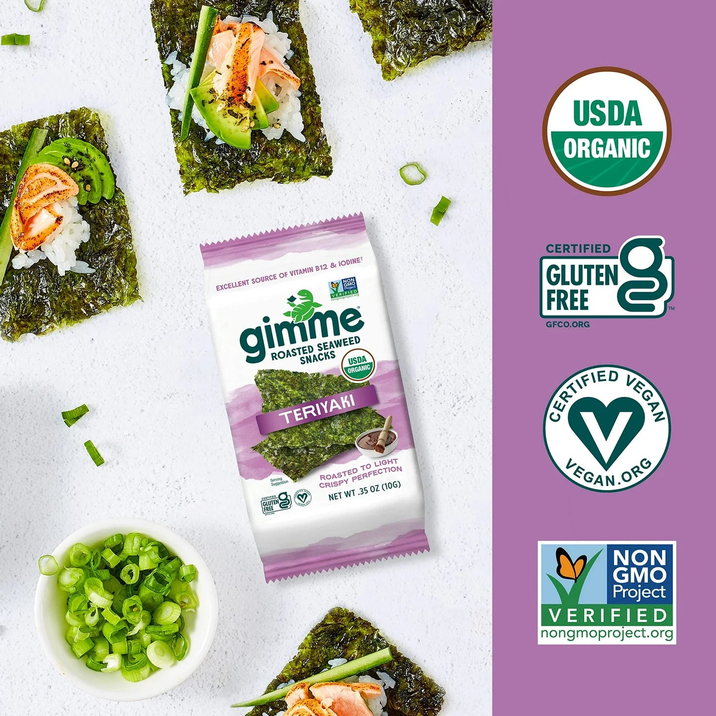 Gimme Organic Roasted Teriyaki, 0.35 oz., Case of 12