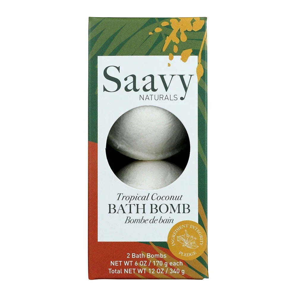 Saavy Naturals - Trop Cnut Bath Bomb, 12 oz - Gluten-Free Bath Bombs