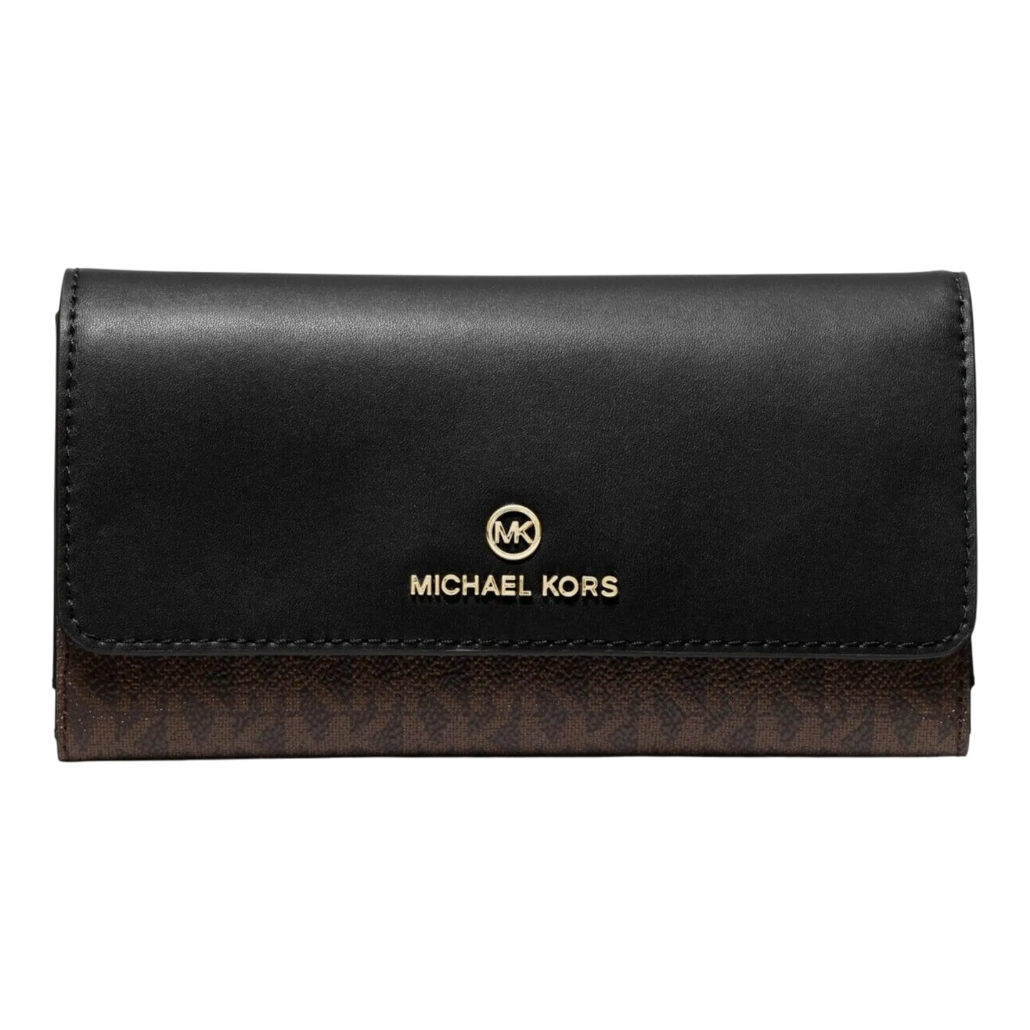 Michael Kors Jet Set Charm Women Large Logo Trifold Wallet Black