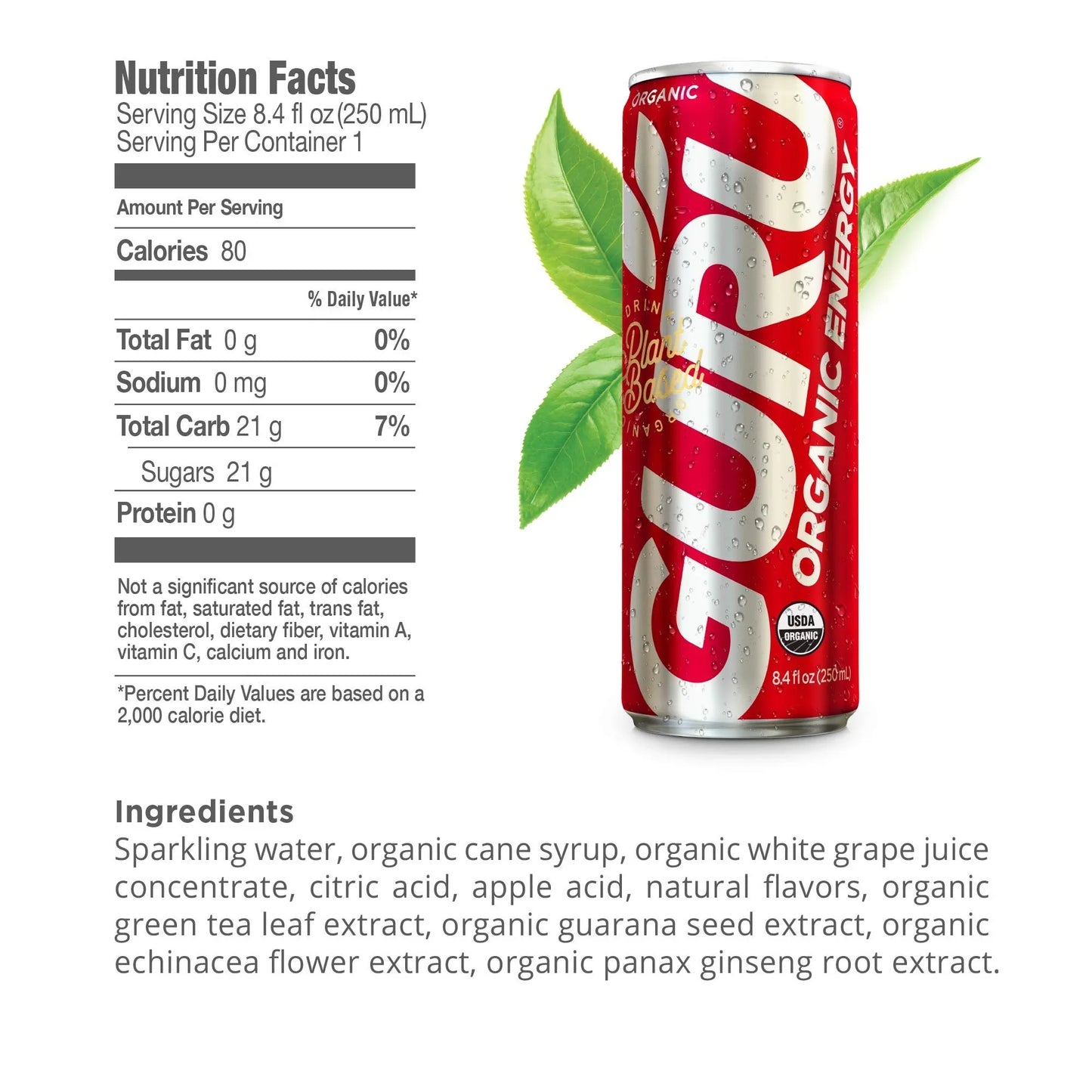 Guru Organic Lite Energy Drink - 12 fl. oz. - Case of 24