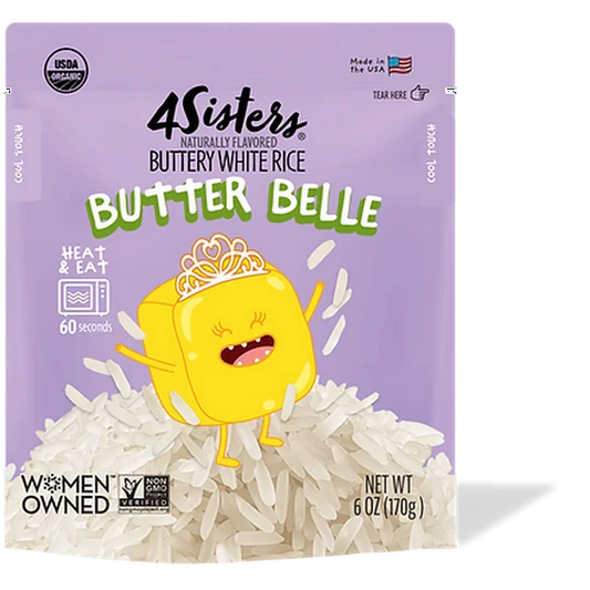 4 Sisters - Organic White Buttery Rice, 6 oz (Pack of 12) - Gluten-Free Case