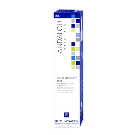 Andalou Naturals Mist Moisture Boost, Hydrating Facial Toner, Aloe, Rice Milk & Fruit Stem Cells, 6 Fl Oz