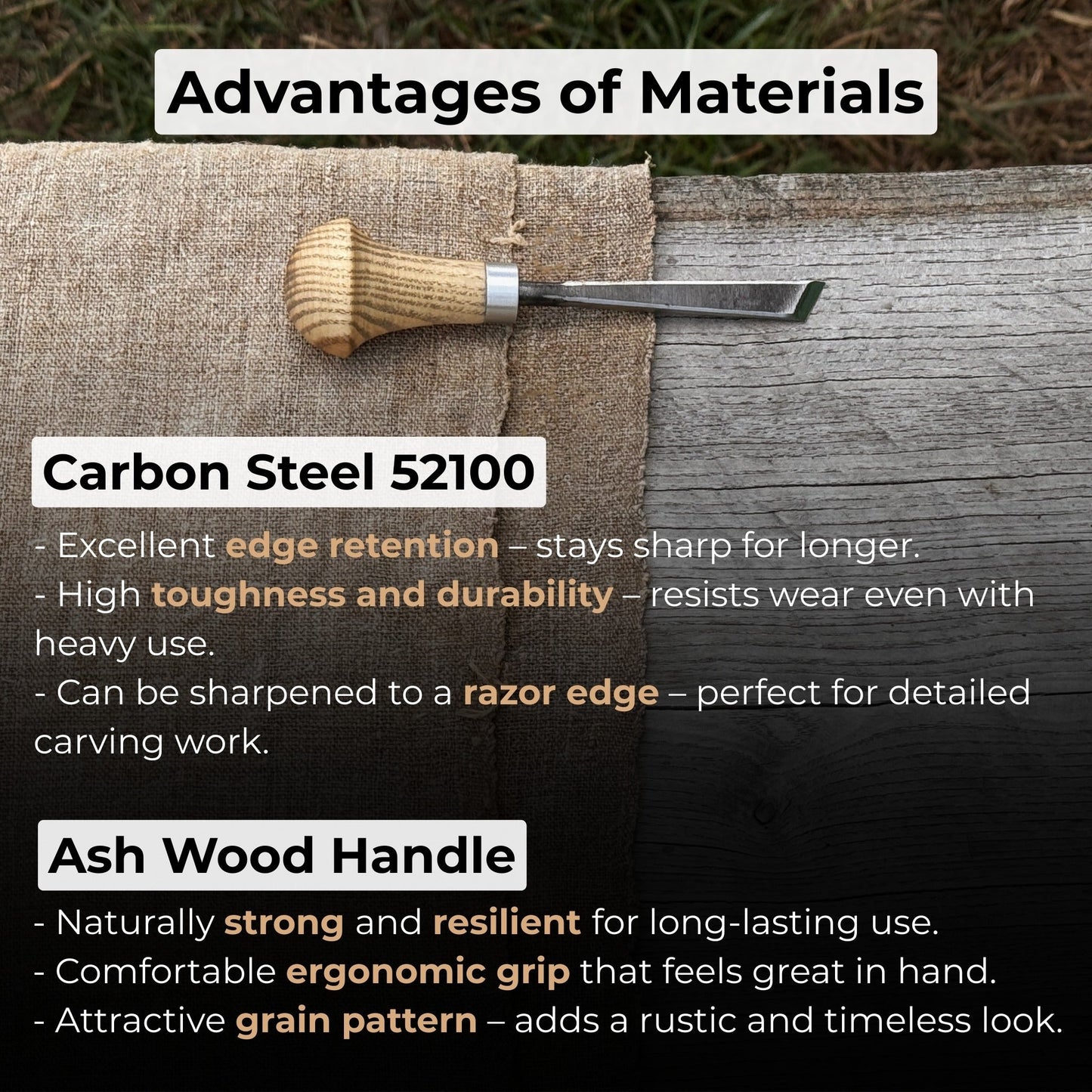 Angled Bevel Carving Chisel with Palm Handle – 10 mm (0.39 inches)