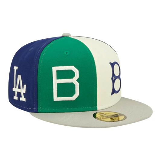 New Era 59Fifty MLB Los Angeles Dodgers Logo Pinwheel Fitted Hat Multi/Grey