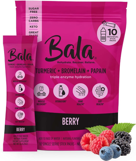 Bala Electrolyte Berry Hydration Sticks, Pack of 8