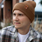 HAAKWEAR Traditional Camel Brown Beanie | Classic Cuffed Knit Hat | Made in USA