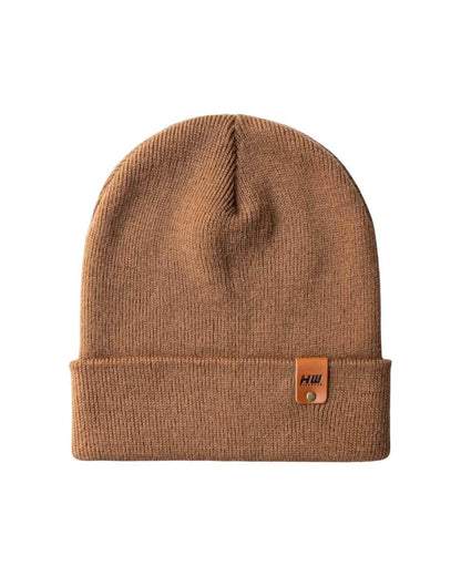 HAAKWEAR Traditional Camel Brown Beanie | Classic Cuffed Knit Hat | Made in USA
