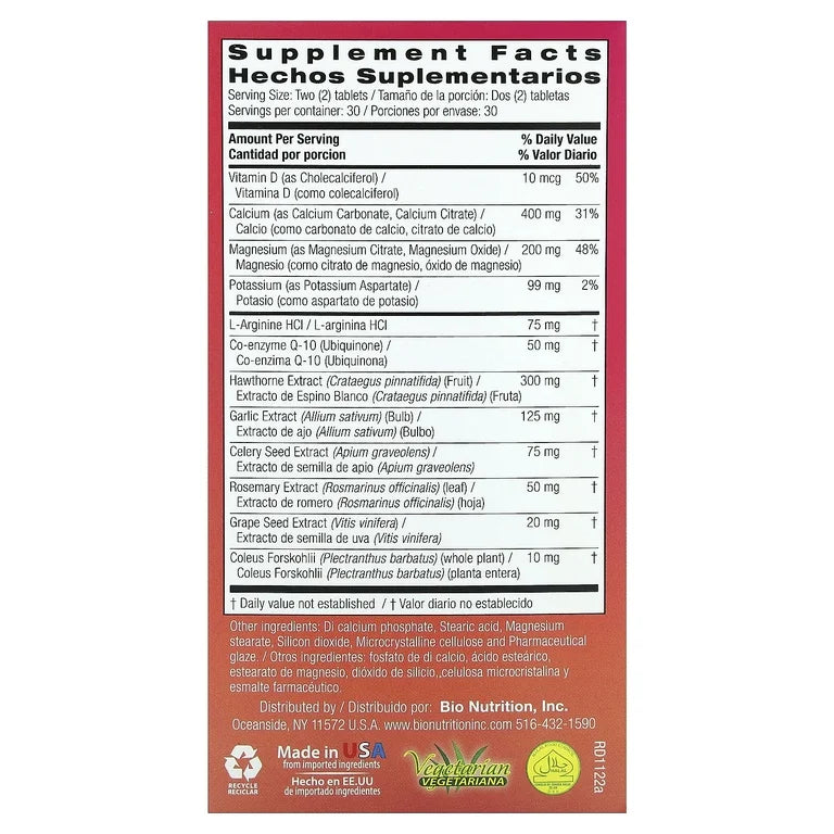 Bio Nutrition Blood Pressure Support Tablets (60 ct)
