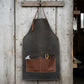 Black Leather Apron with Adjustable Straps and Pockets
