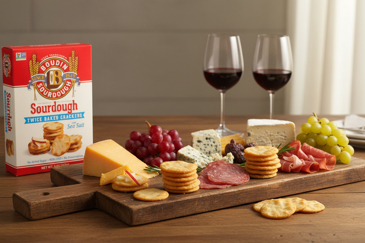Boudin Sourdough Twice Baked Crackers, 5 oz, Case of 12
