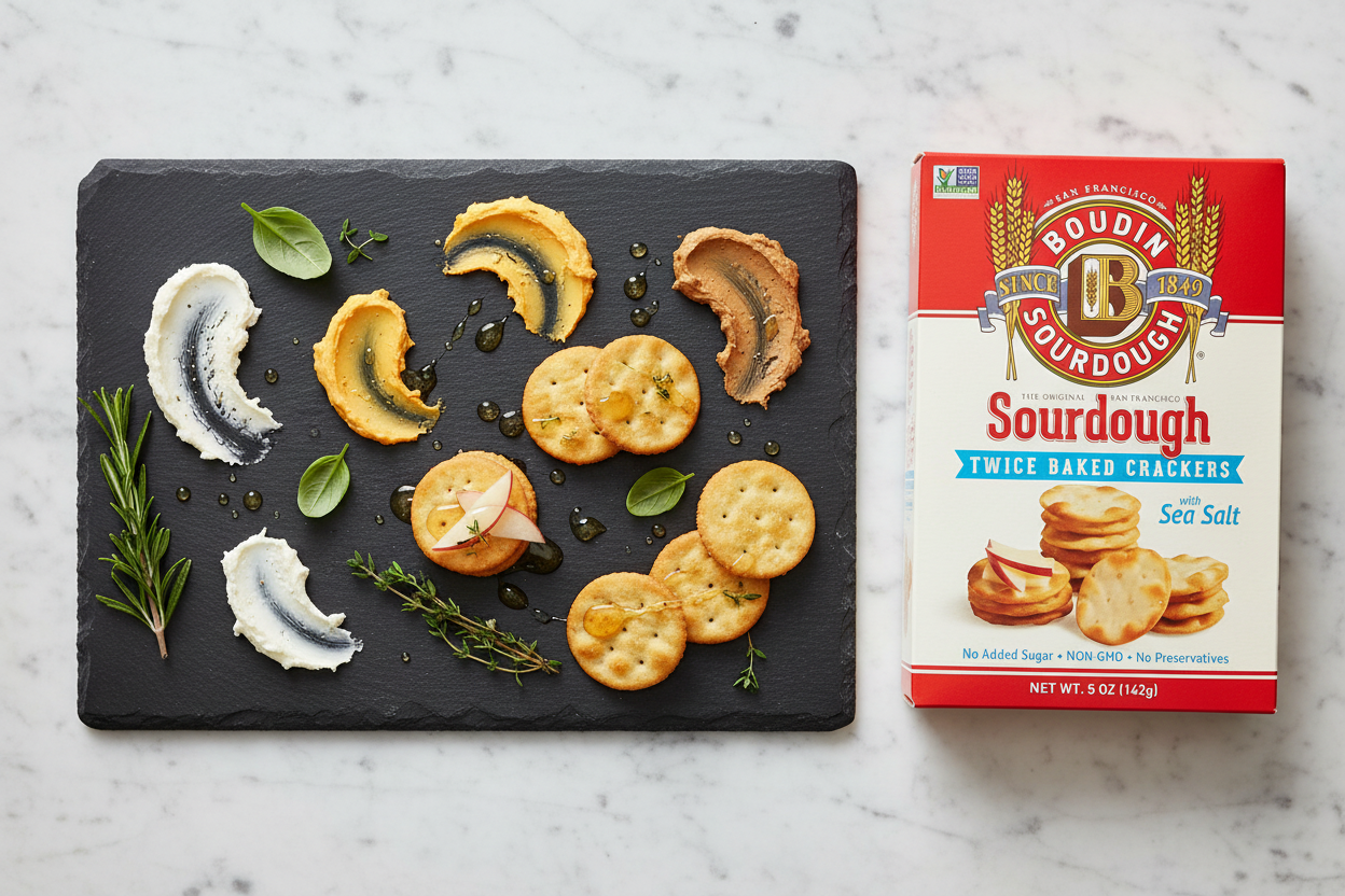 Boudin Sourdough Twice Baked Crackers, 5 oz, Case of 12