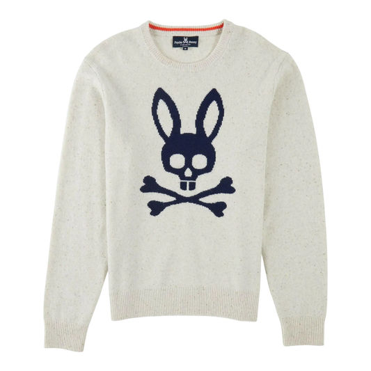 Psycho Bunny Vandam Men Wool Sweater Alabaster