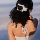 Coconut White Large Flat Square Hair Clip