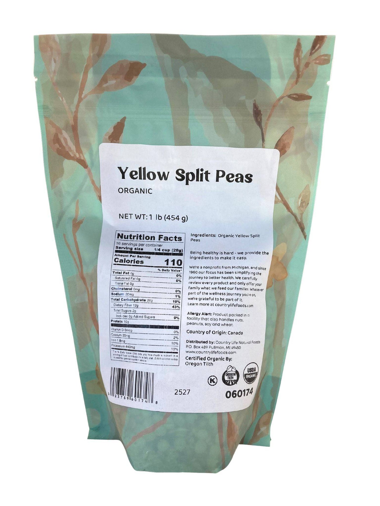 Peas, Yellow, Organic, Split