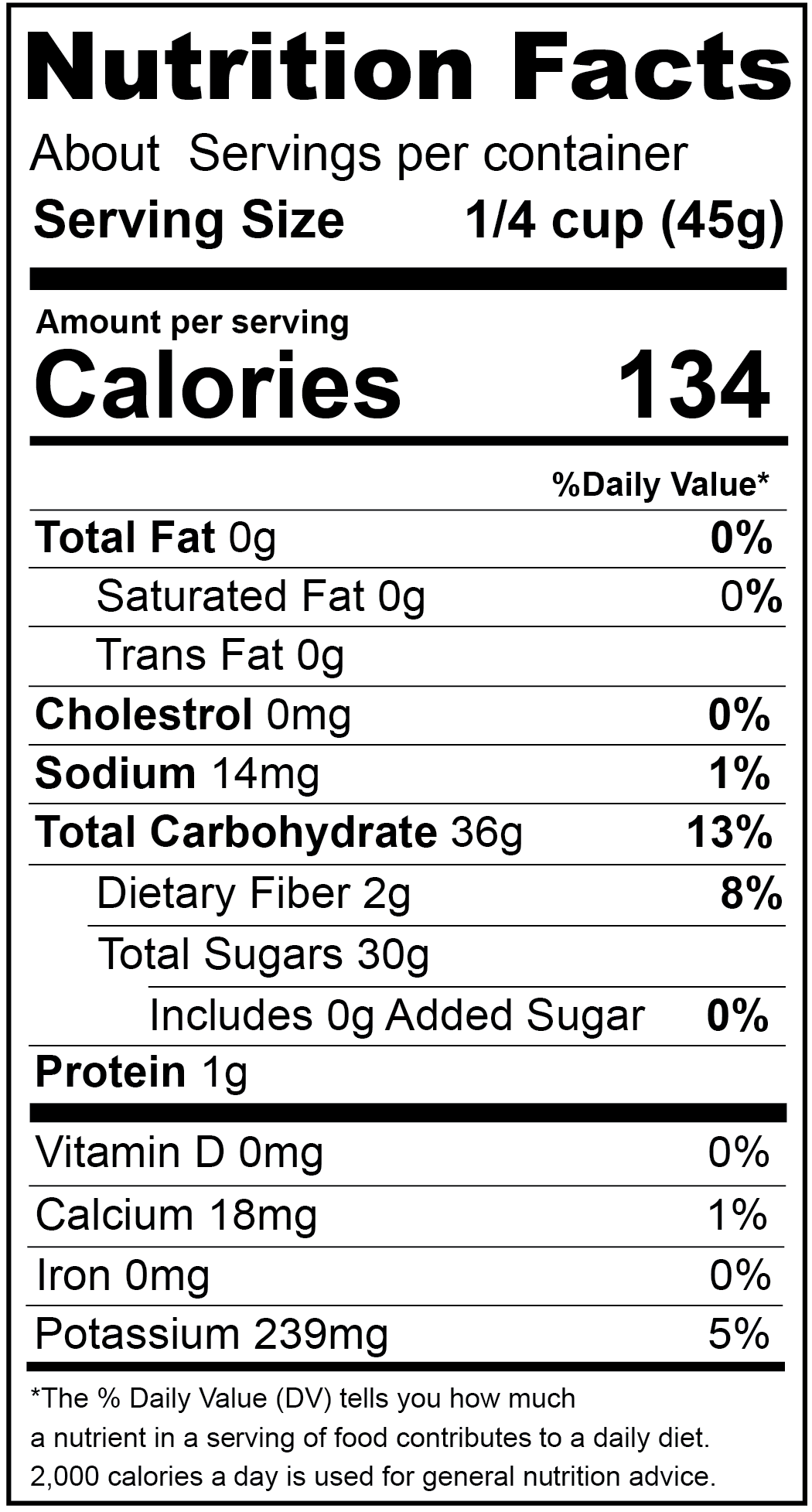 Fruit Medley, Natural