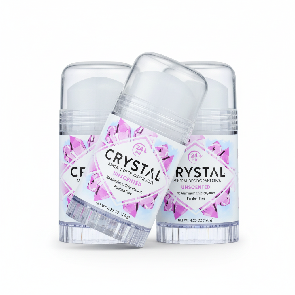 Crystal Body Unscented Deodorant Stick - 4.25 Oz - Pack of 3