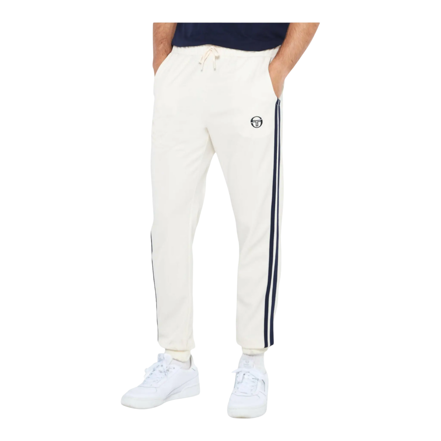 Sergio Tacchini Damarindo Archivio Men Track Pants Butter Cream/Maritime Blue