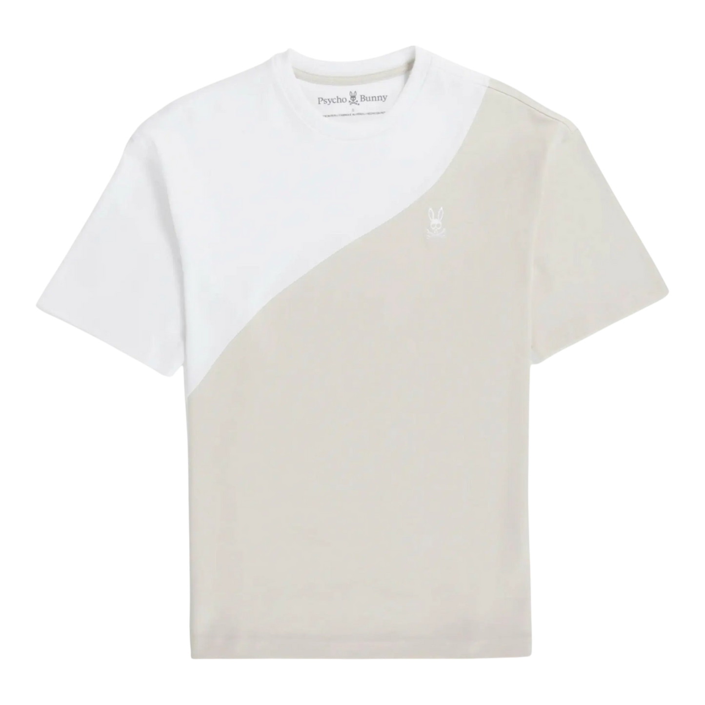 Psycho Bunny Kenney Relaxed Fit Embroidery Graphic Men T-Shirt Natural Linen