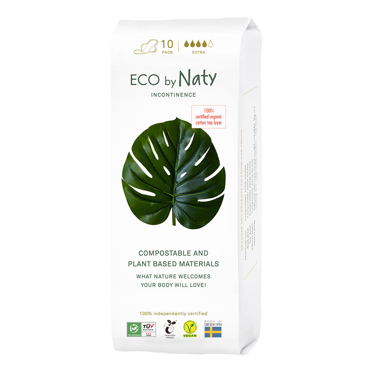 Eco By Naty Extra Incontinence Pads (12 Pack of 10 Count)