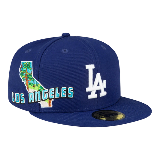 New Era 59Fifty MLB Los Angeles Dodgers Stateview Fitted Hat Blue