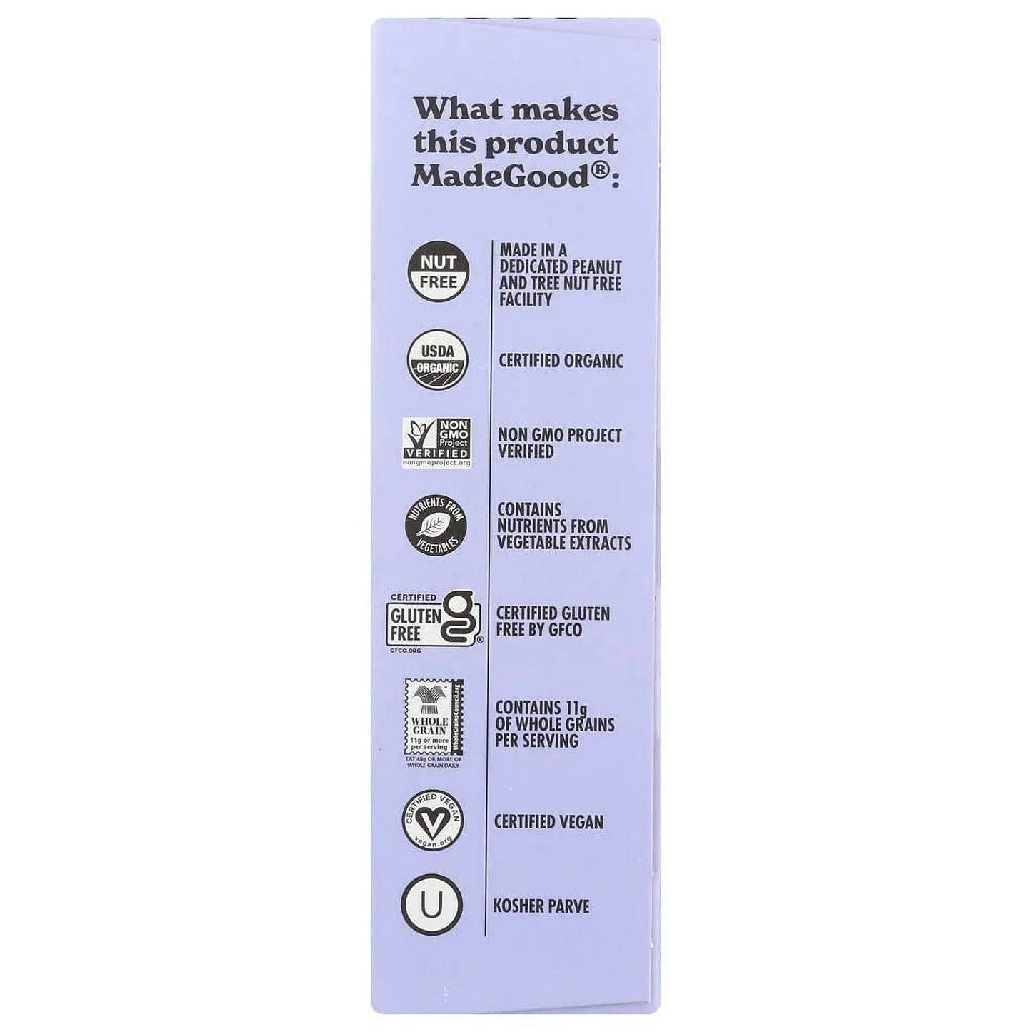 MadeGood Mixed Berry Granola Bars, Case of 6, 5 Oz. Each