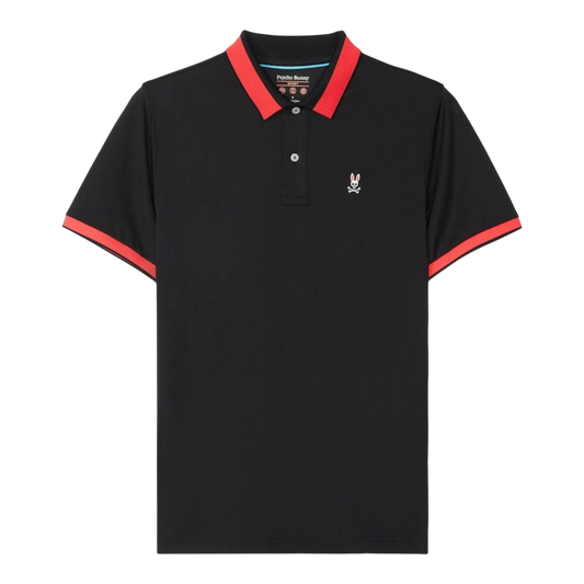 Psycho Bunny Graham Mesh Sport Polo Men Polo Shirt Black