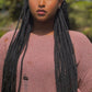 36" Cornrow & Knotless Box Braids Wig | Tribal Braids | Full Lace Front | Faux Locs Accents