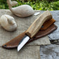 Detail Wood Carving Knife with Leather Sheath, Blade 5 cm (1.97 inches)