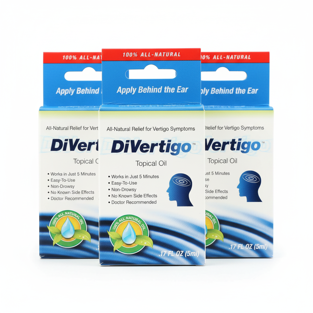 DiVertigo - Essential Topical Oil Blend for Vertigo & Dizziness Relief (0.17 fl oz) - Pack of 3