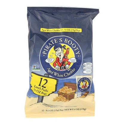 Pirate's Booty Non-GMO White Cheddar Cheese, 12.5oz Bags (Case of 12)