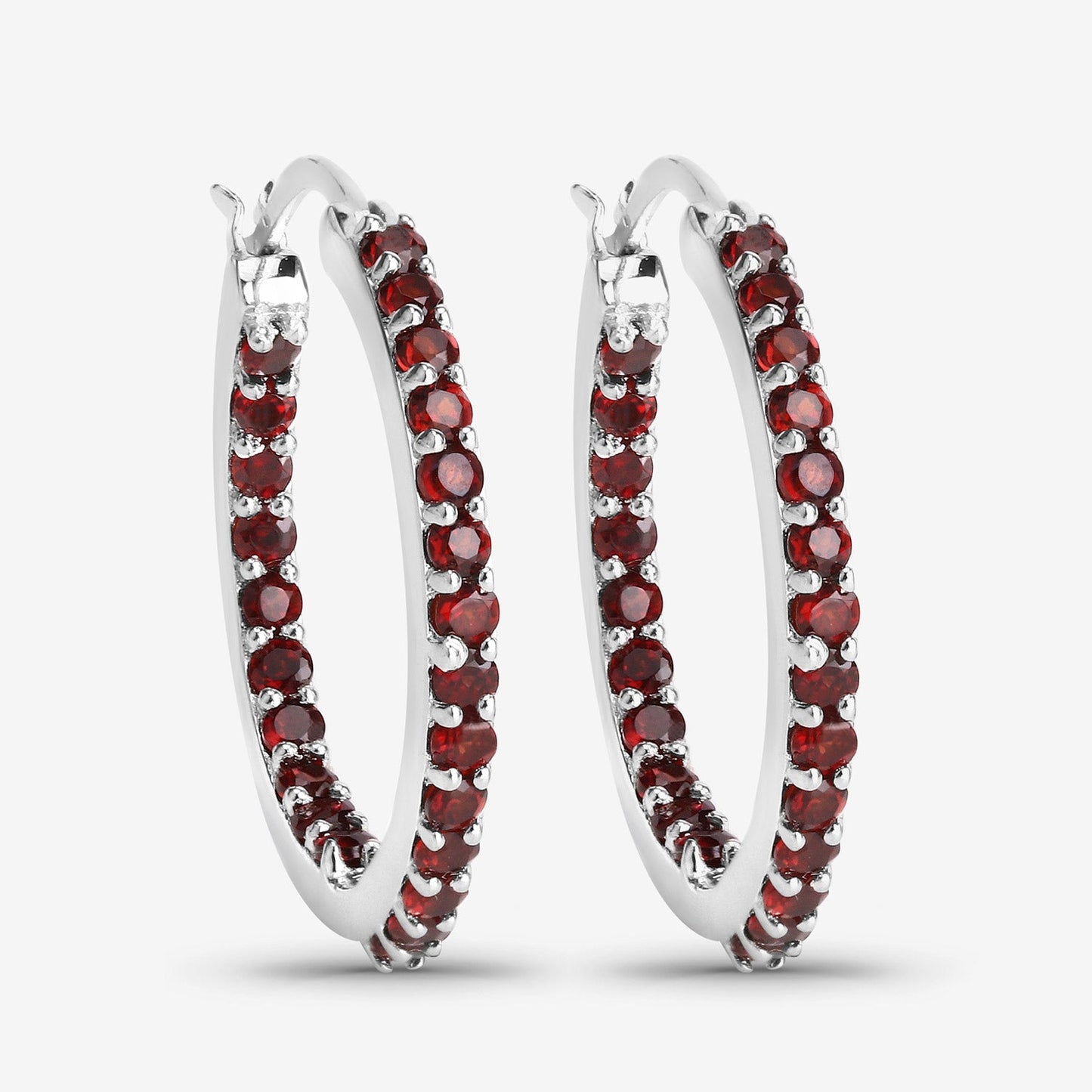 1.92 Carat Genuine Garnet .925 Sterling Silver Earrings