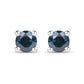 0.21 ct Genuine Blue Diamond .925 Sterling Silver Earrings