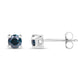 0.21 ct Genuine Blue Diamond .925 Sterling Silver Earrings