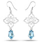 12.82 Carat Genuine Swiss Blue Topaz .925 Sterling Silver Earrings