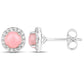 1.36 ct Genuine Pink Opal and White Topaz .925 Sterling Silver Earrings