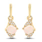 0.57 Carat Genuine Ethiopian Opal and White Diamond 14K Yellow Gold Earrings