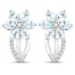 1.54 Carat Genuine Aquamarine and White Topaz .925 Sterling Silver Earrings