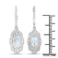 0.96 Carat Genuine Aquamarine and White Topaz .925 Sterling Silver Earrings