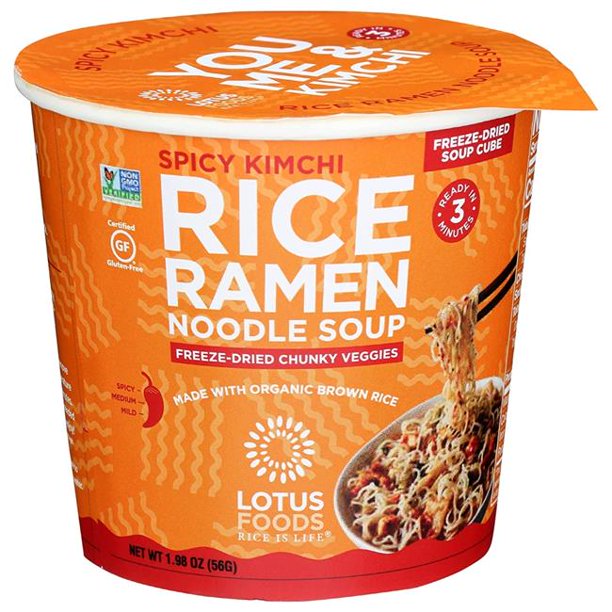 Lotus Foods Spicy Kimchi Instant Ramen Cup, 1.98 Oz (Pack of 6)