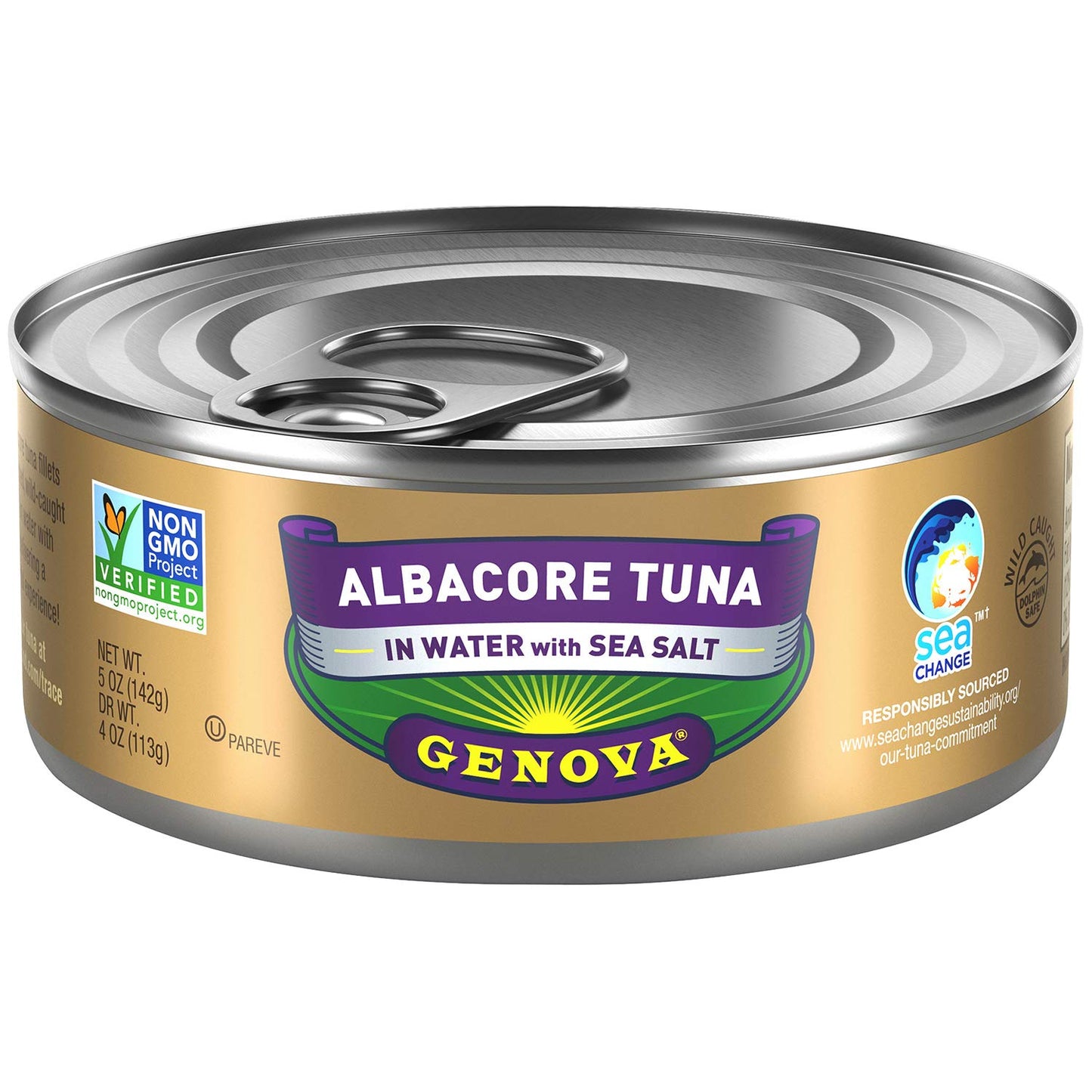 Genova Albacora Tuna in Water with Sea Salt - 12x5 oz. Cans