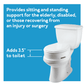 Carex Elongated Raised Toilet Seat - Elevated Riser for Standard & Elongated Toilets - 300 lb Capacity