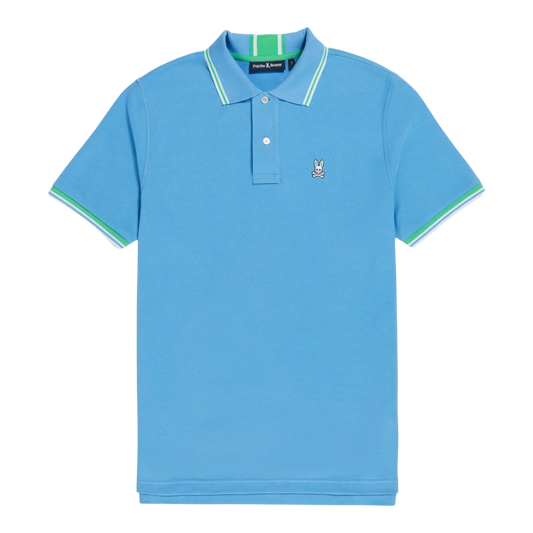 Psycho Bunny Greenville Pique Polo Men Big and Tall Shirt Cool Blue