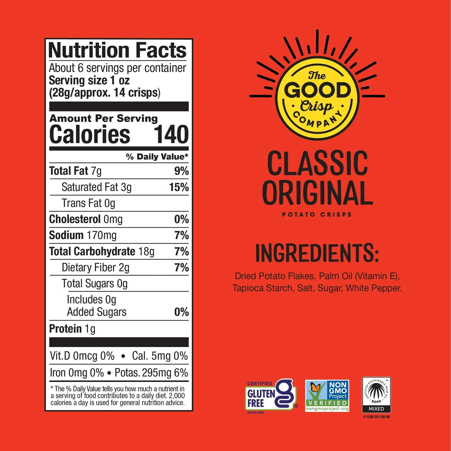 The Good Crisp Company, Original Crackers, 5.6 Oz. (Pack of 8)