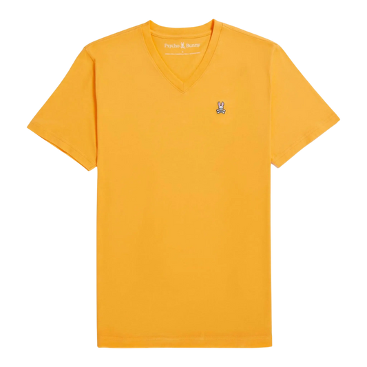 Psycho Bunny Classic V-Neck Men Big and Tall T-Shirt Orange Soda